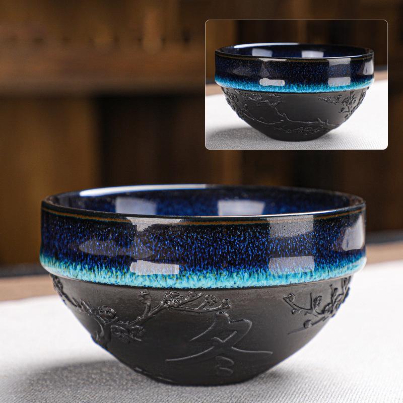 Tianmu Glaze Small Tea Cup Ceramic Tea Bowl Kiln Change Four Seasons Kung Fu Jian Cup Household Single Cup Master Cup Tasting Cu