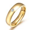 Vnox Wholesale Classic Wedding Rings for Women Men Gold Color Stainless Steel Couple Band Anniversary Personalized Name