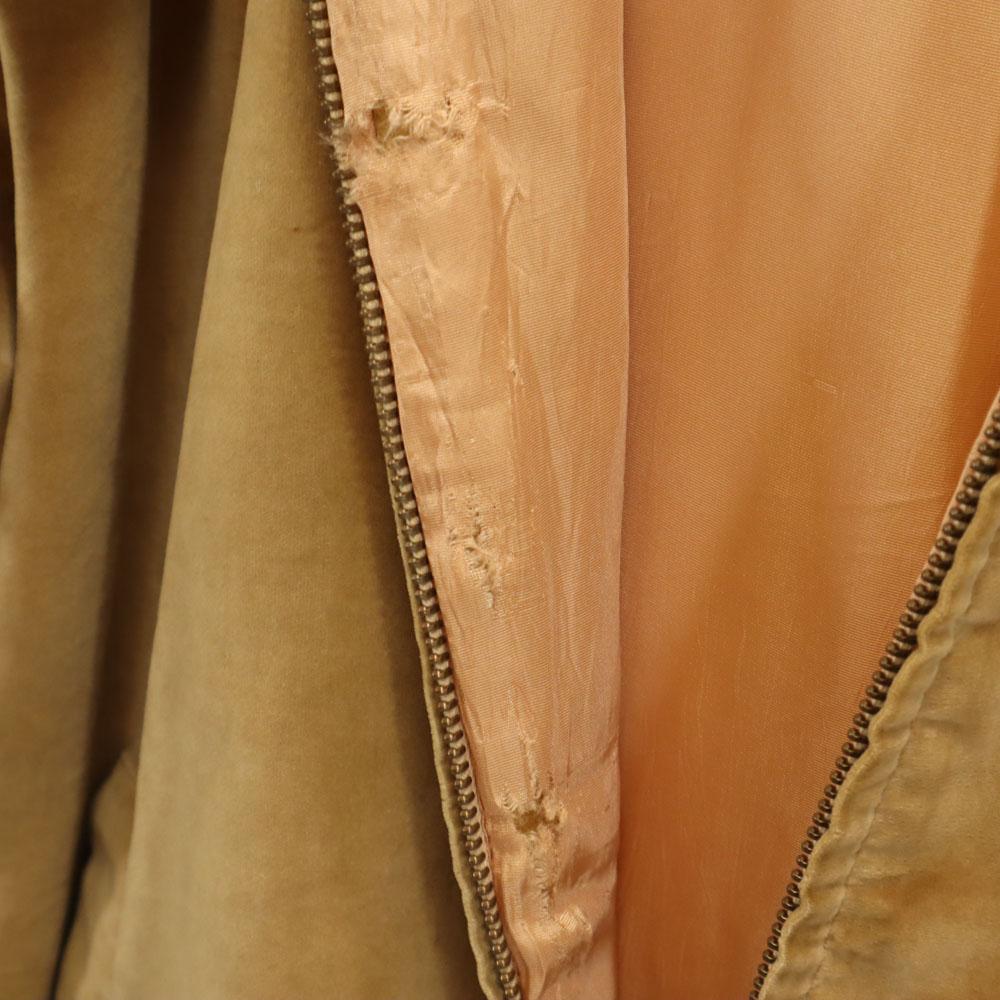 VINTAGE 50s NYNCO Zip Active Jacket beige Hoodie with down filling Men's Used