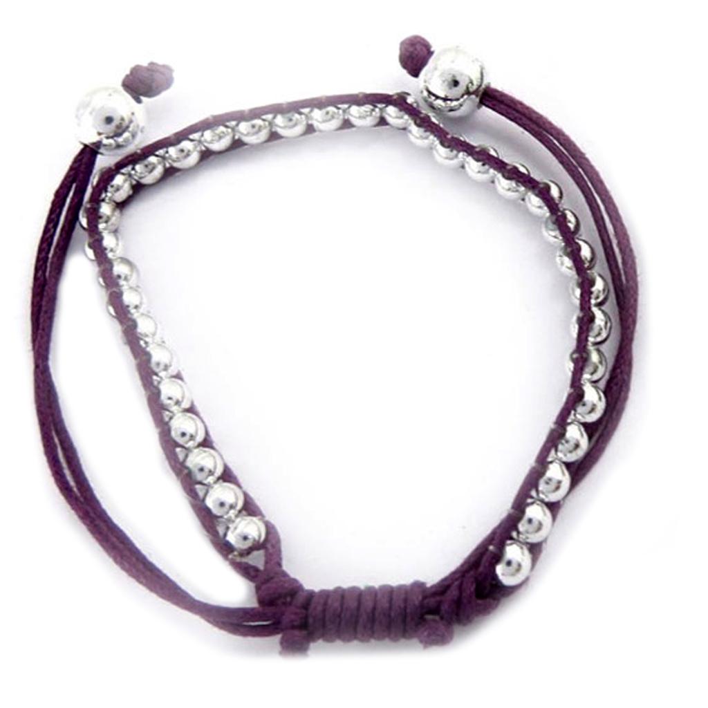 Les Trésors De Lily [R5290] - Ethnic Bracelet 'Kilimanjaro' Silver Purple - 5 Mm