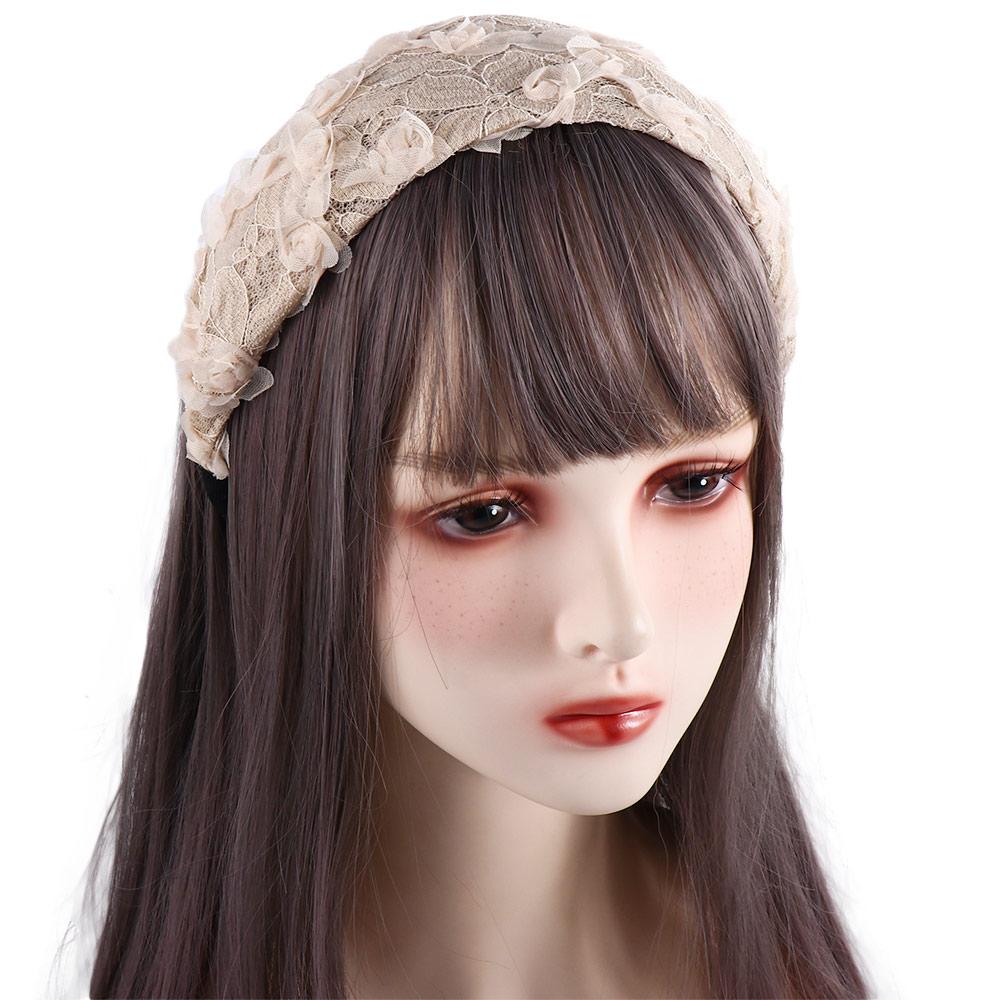 Mesh Wide Hair Hoop Spring Non-slip Lace Headband Women Hair Hoop Flower Headband Korean Hairbands