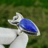 Pear Lapis Lazuli Stone Stackable Crescent Moon Elegant Ring 925 Sterling Silver