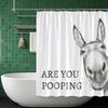 Funny Donkey Shower Curtain Waterproof Bathroom Curtain Are You Pooping Donkey Curtain Shower Drape Liner with Hooks for Farmhouse Dorm Bathtub