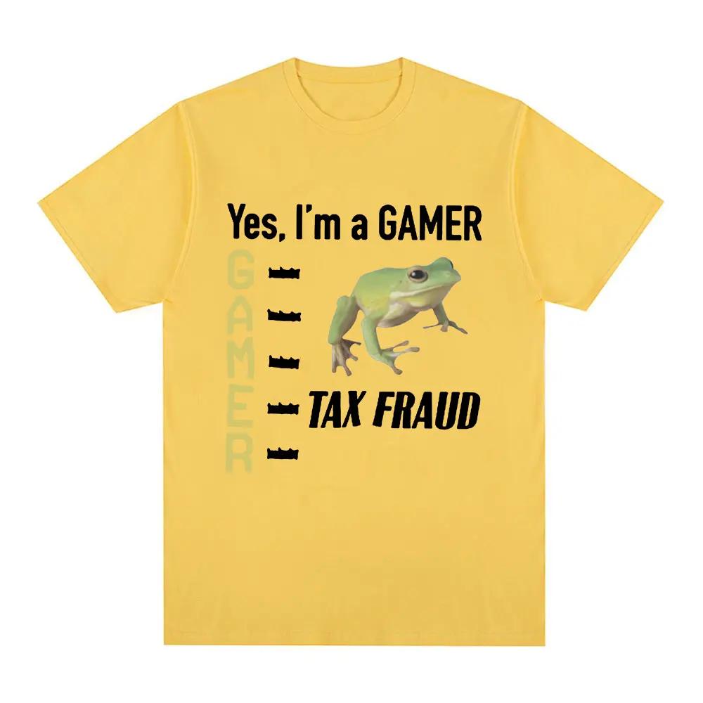 

ZX TEE Tax Fraud Gamer Funny Frog Meme T Shirt Men Women Fashion Hip Hop Vintage T-shirt Casual Loose Short Sleeve T-shirts 4XL