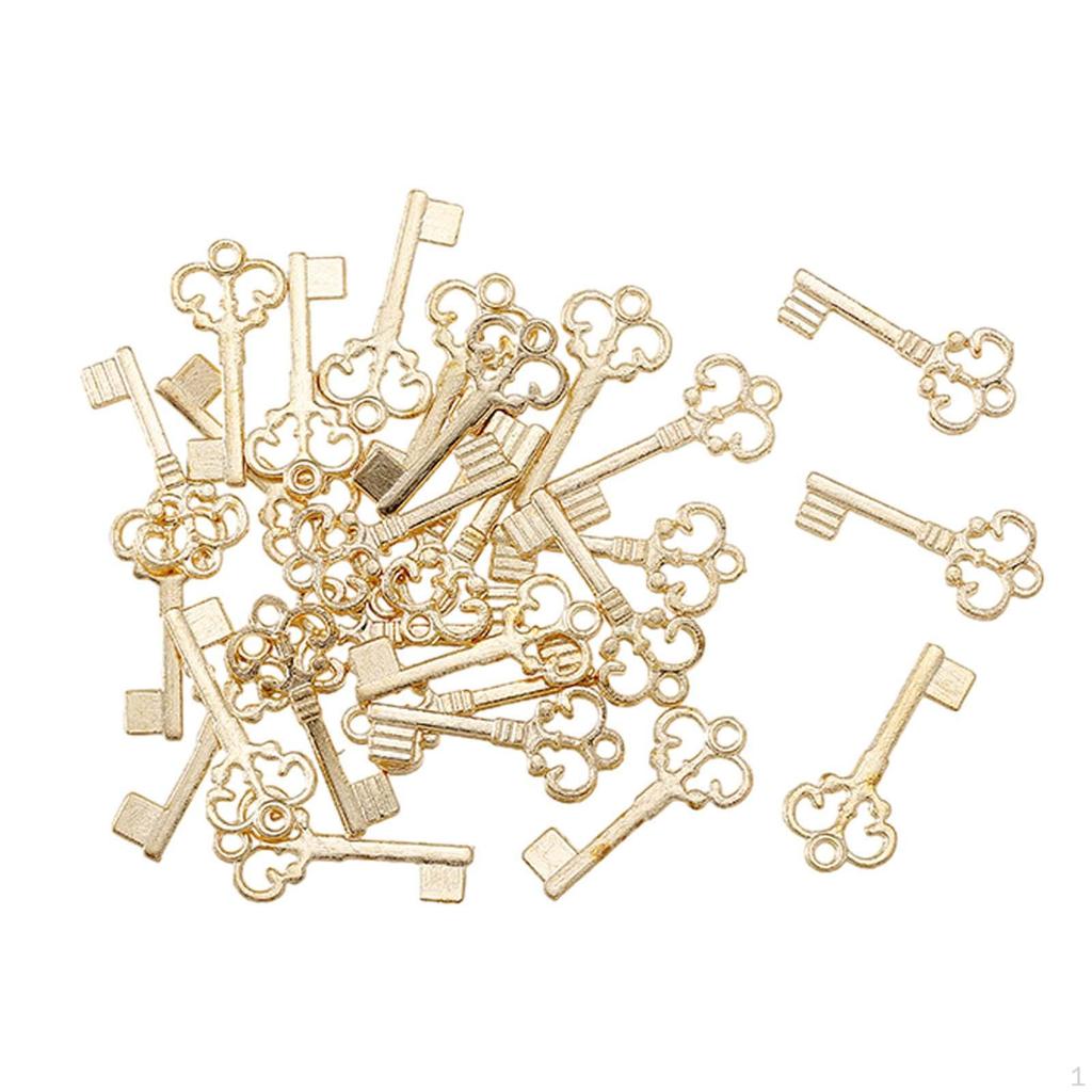 Antique Style Key Charms Collection, Small Metal Keys for Jewelry Making Supplies