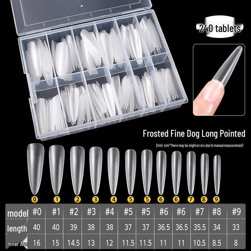 

300-Piece Ultra-Thin Frosted T-Shaped Nail Tips Set for Salon