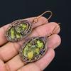 Natural Copper Green Turquoise Handmade Copper Wire Wrap Earring 2.56 T4t88
