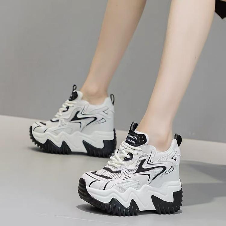 

Inner height increase dad shoes women s summer new breathable mesh cm high heel platform women s shoes 40 чёрный