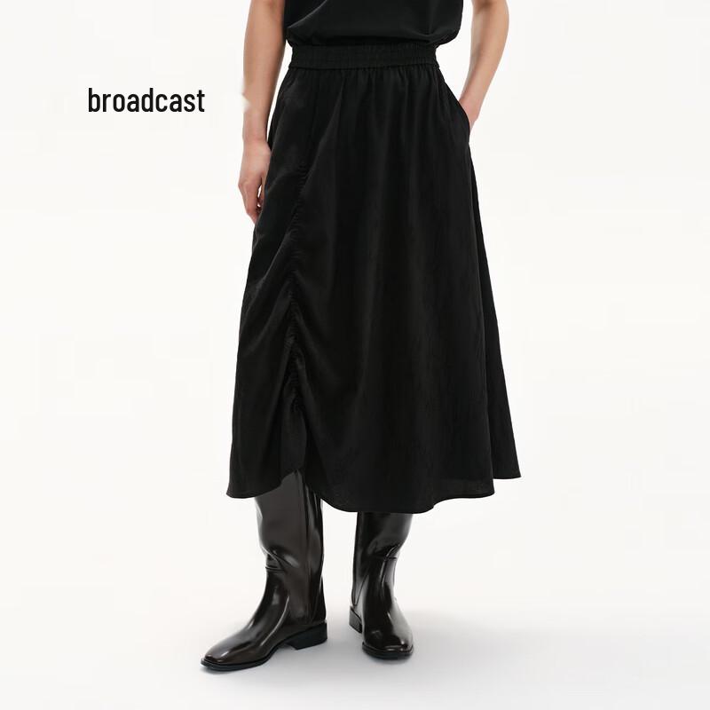 New Chinese Style Pleated Mid-Length Skirt