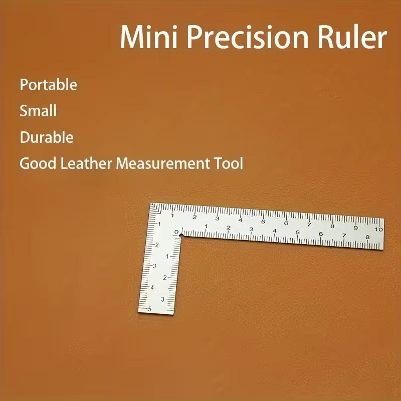 Mini L-Shaped Stainless Steel Ruler - High-Precision Thick Right Angle Tool for Leather Craft & Small Measurements