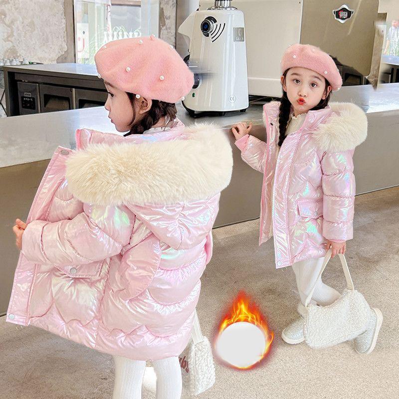 Girls Winter Jacket Cute Wings Coats For Girls Warm Hooded Parka Snowsuit Windproof New Children's Clothing