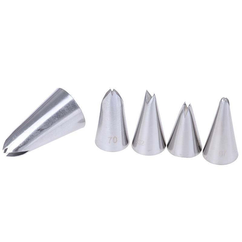 5Pcs Leaves Nozzles Stainless Steel Icing Piping Nozzles Tips Pastry Cake Decor