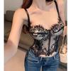 French Lace Camisole Suspenders Fishbone Corset Corset Stitching Bottoming Top Women Gather Vest Underwear