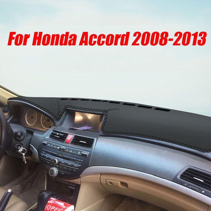 Black Leather Dashboard Cover Dash Protector Pad Mat For Honda Accord 2008-2013