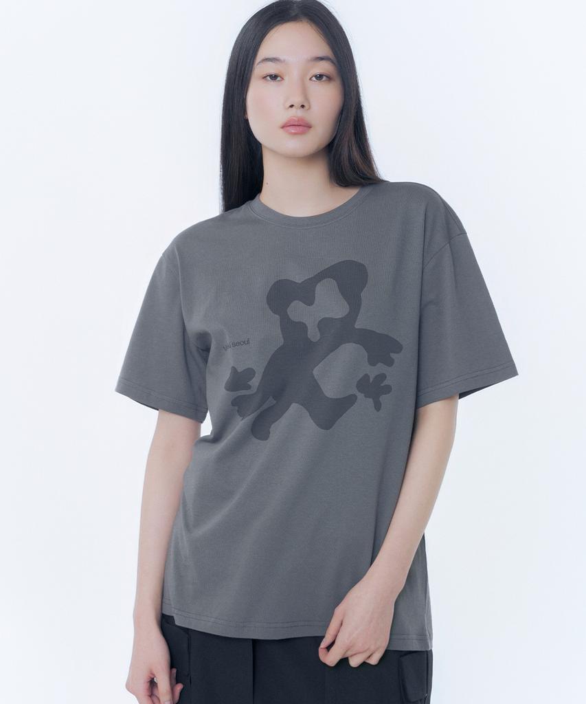 MISEKI SEOUL Teddy Graphic Short Sleeve Charcoal