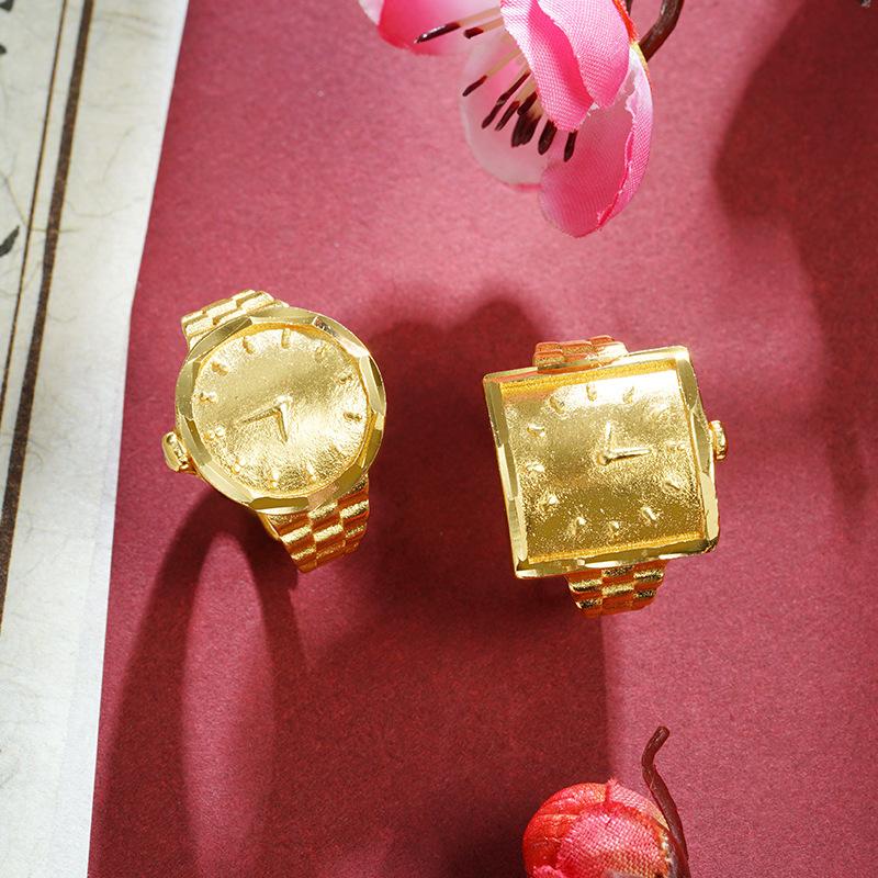 Neuer Ring, Uhr im Stil von Light Luxury, Live-Ring, Retro und Schlicht