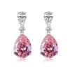 Sui Pink Zirconia Teardrop Earrings - Exquisite Pear-shaped Dangles for Women