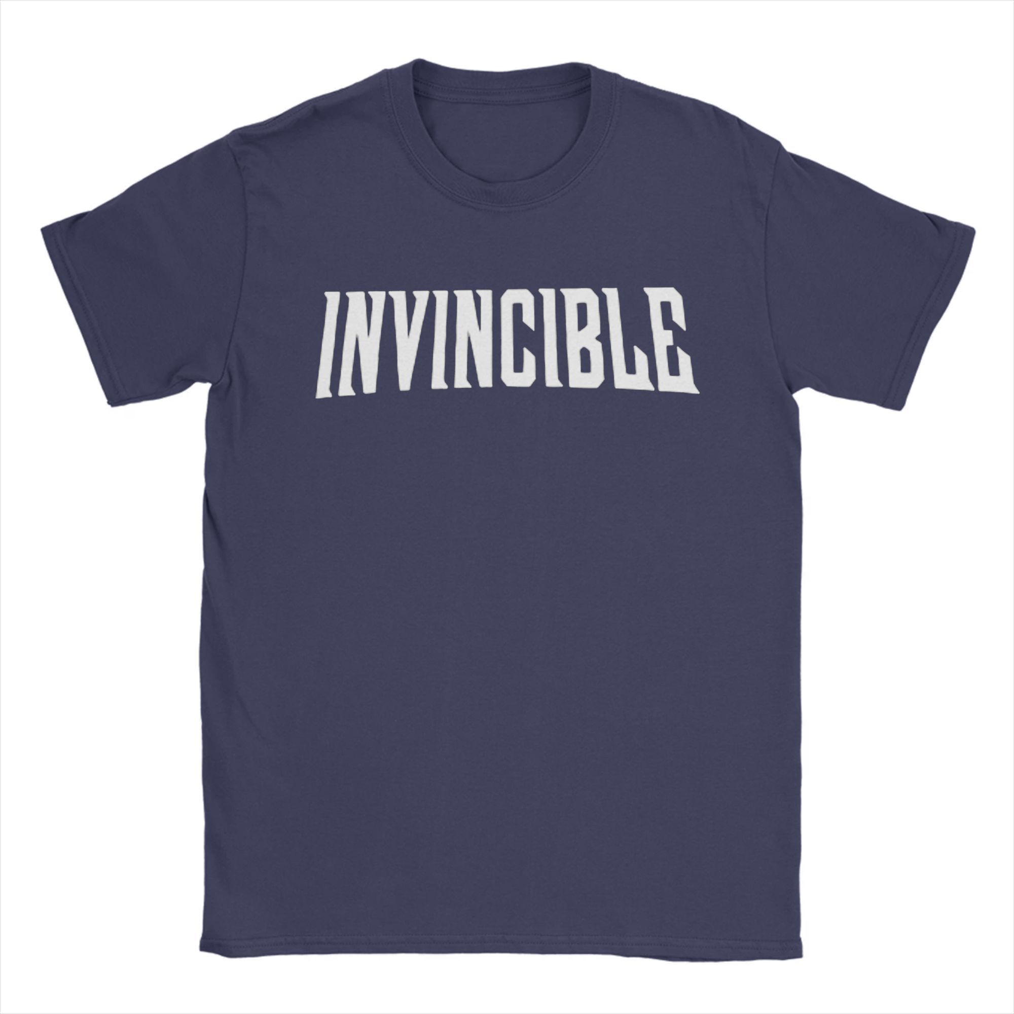 The best product for you Heren T-shirt Onoverwinnelijk Stripfiguur Logo Uniek Katoenen T-shirt Korte Mouw T-shirt Ronde Hals Top Grafisch Bedrukt S marineblauwe kleur