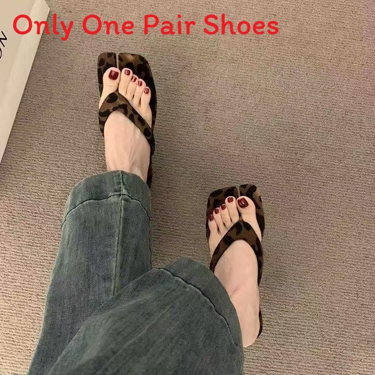Leopard Print Flip Flops For Women Summer Soft Sole Beach Sandals Slip On Comfortable Casual Footwear