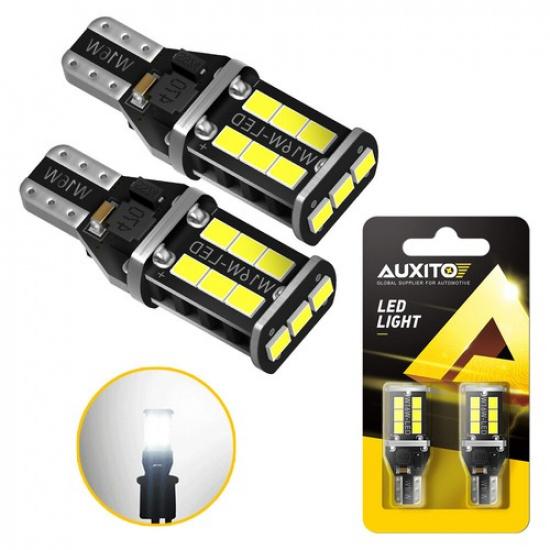 2x AUXITO T15 912 Светодиодная лампа заднего хода 6000K Супер Белый 2400Лм Яркая