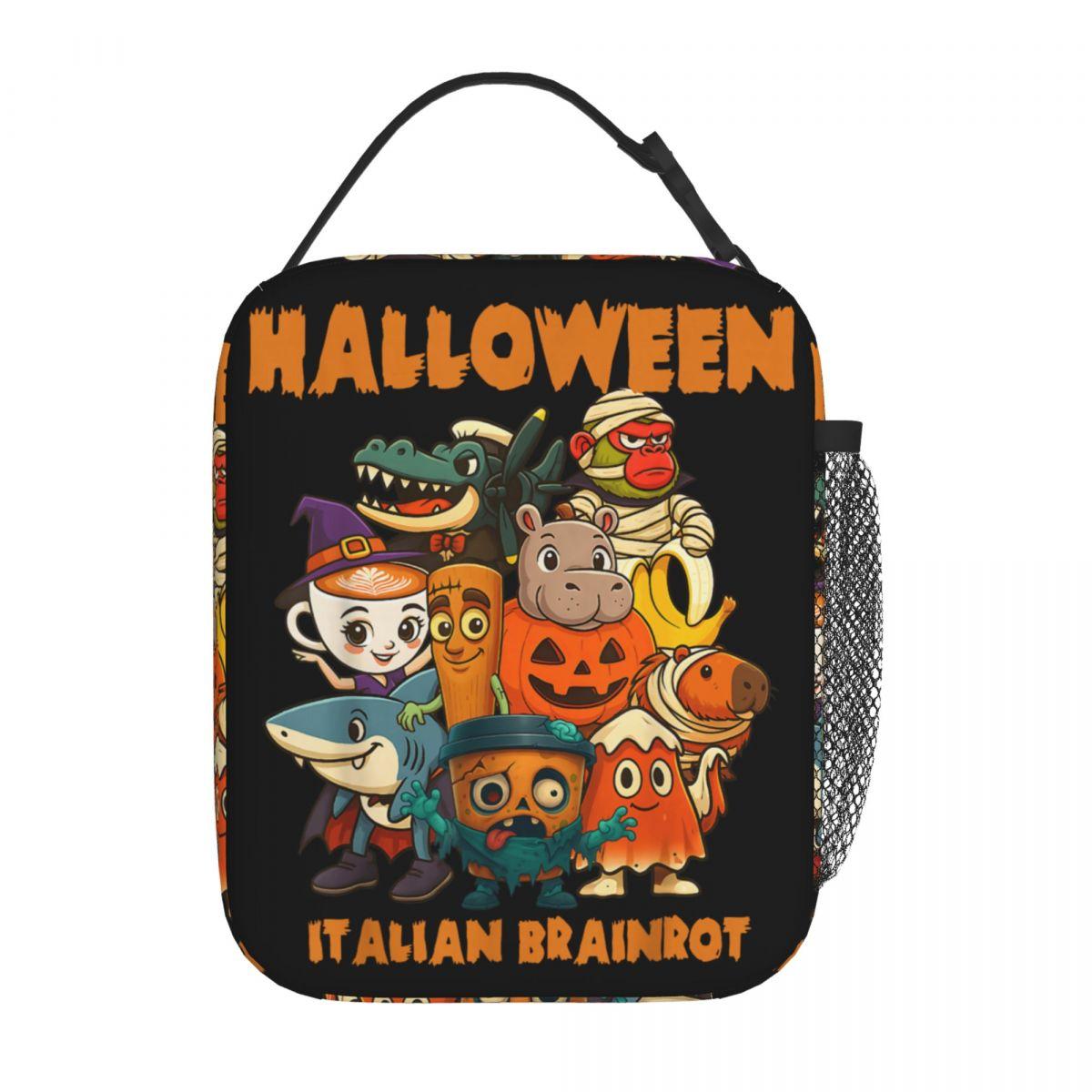 Grappige Italiaanse Brainrot Memes Compilatie Lunchtas School Lunchbox Voor Mannen Grappige Print Tote Voedselzakken Oxford Koeltas One Size