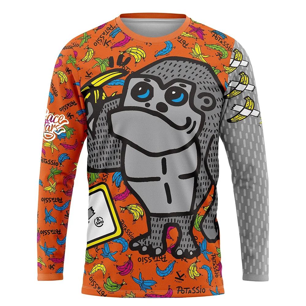 

Outdoor Cycling 3D Printed Long Sleeved Cycling Suit Men s Breathable Cartoon Personalized Mountain Bike Suit 6XL