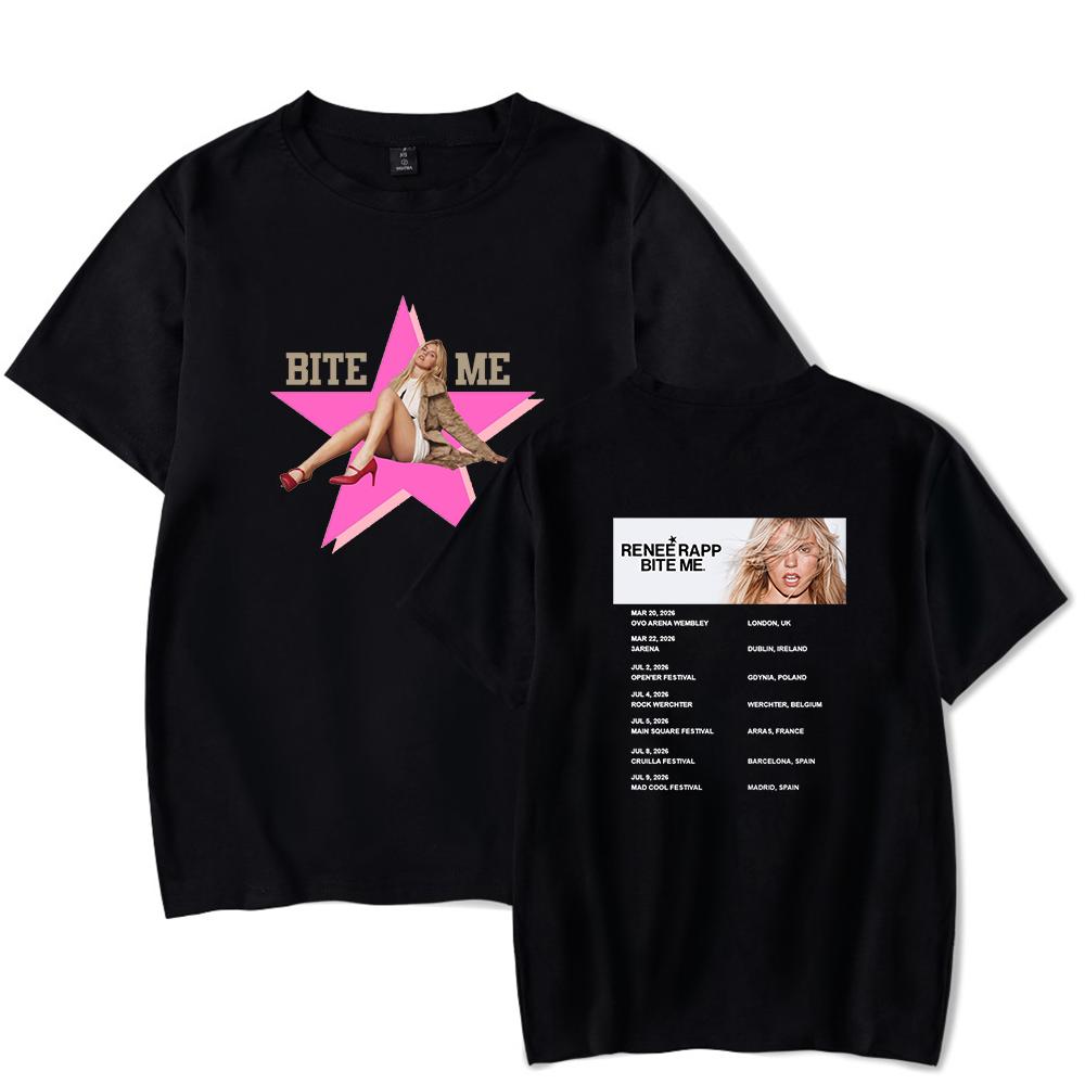 

Reneé Rapp BITE ME TOUR Merch Tshirt 2026 tour Merch Cool Print Tops for Unisex and Women Streetwear S