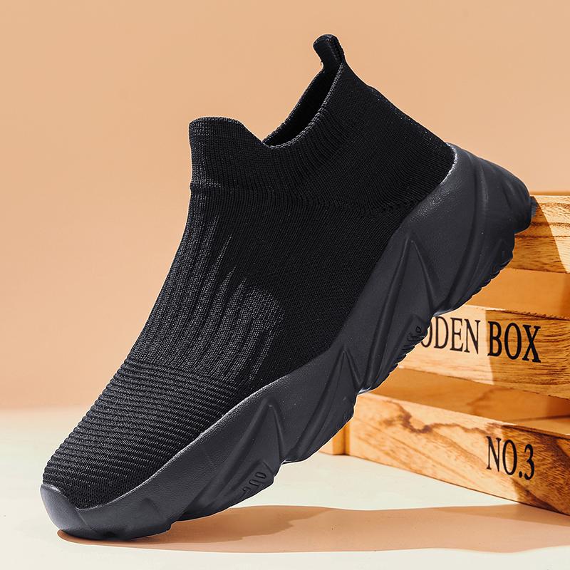 Fashion Fashion Platform Sports Shoes Men Red High Top Knit Casual Sneakers Women Lightweight Breathable Slip-on Men's Running Shoes