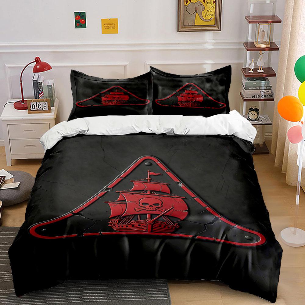

Red pirate ship emblem Bedding sets Duvet cover sets Duvet covers Pillowcases(1 * Duvet Cover 2 * Pillowcases, without duvet insert) 135x200cm