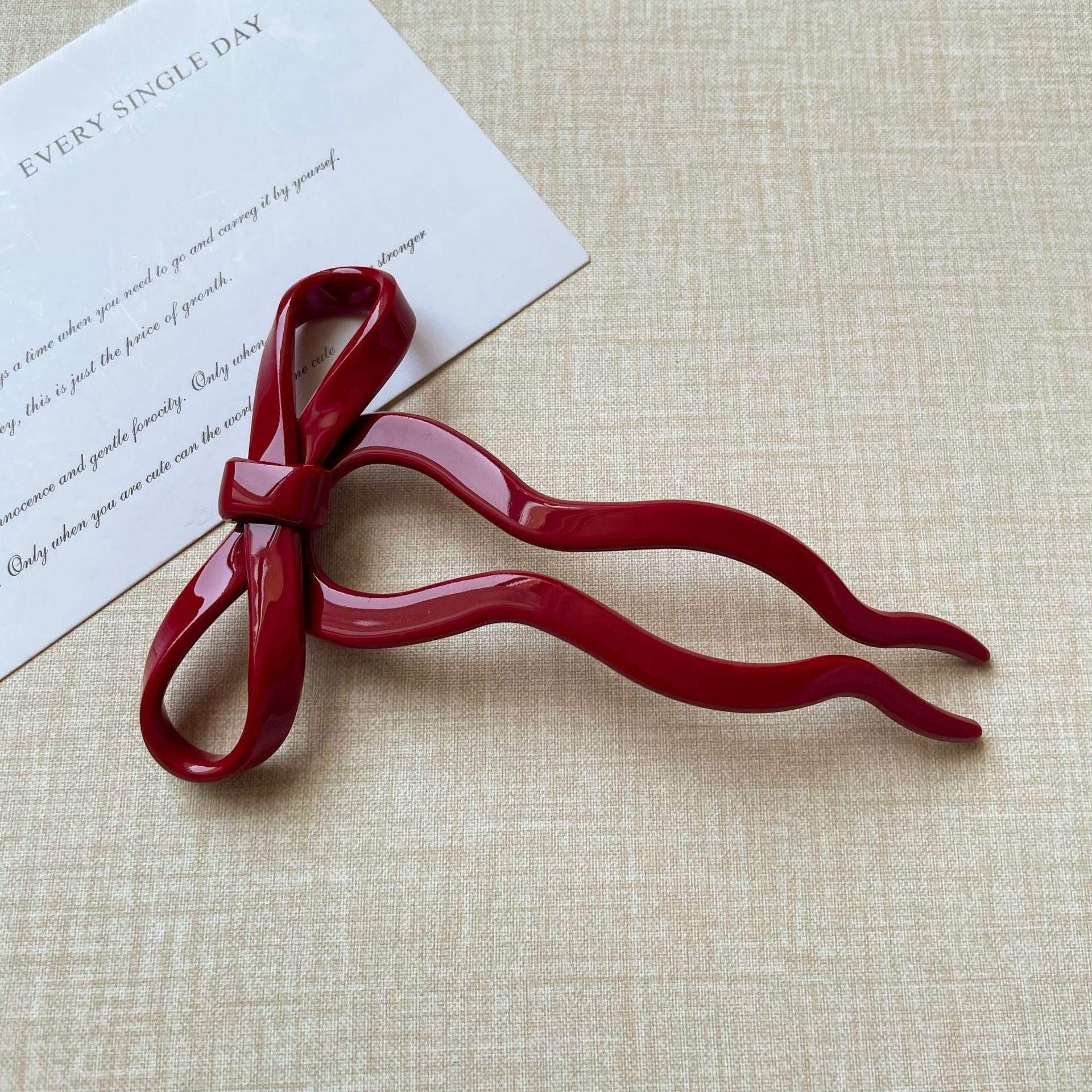 

U-Shaped Bow Hair Stick Fashion Acrylic Hairpin Fashion Hair Clip Comb Bun Sweet Headwear Women Hairstyle Girls Hair Accessories