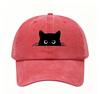 Small Black Cat Print Retro Street Feng Shui Wash Men and Women Baseball Cap Casual Outdoor Sun Hat