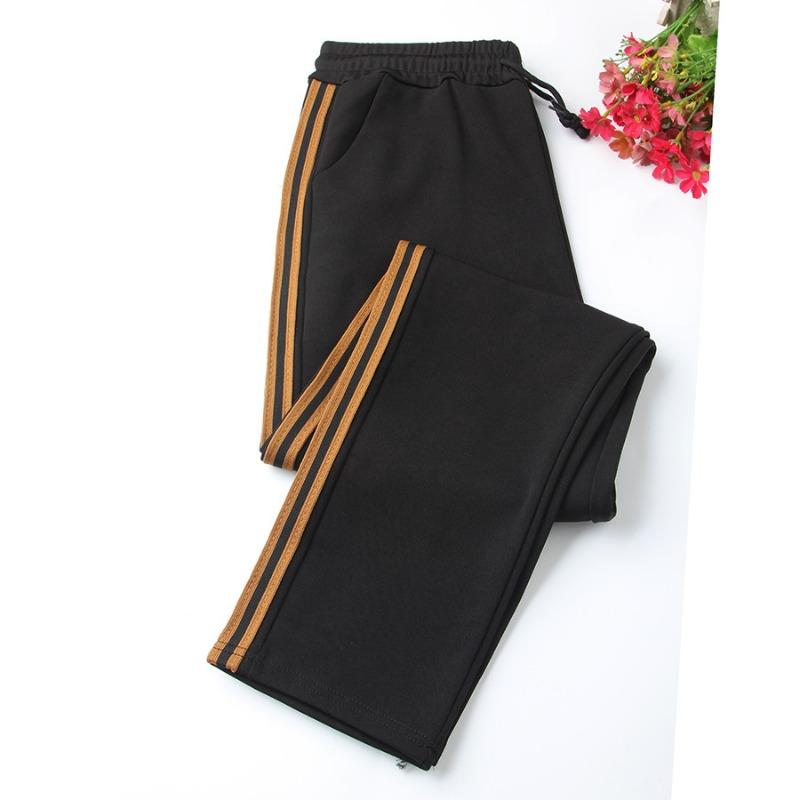 Side strip sports women's casual pants Zhengzhou women's pants drape mother pants new Tencel cotton middle-aged and thin