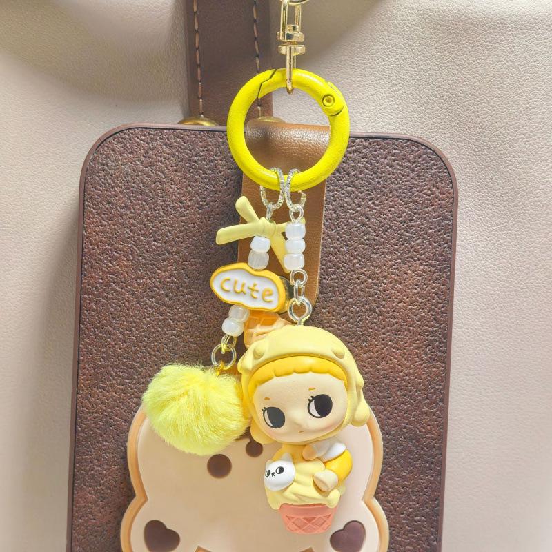 Genuine Pop Mart Hug Series Ice Cream Phone Chain & Keychain Bag Charm Women's Grain Pendant