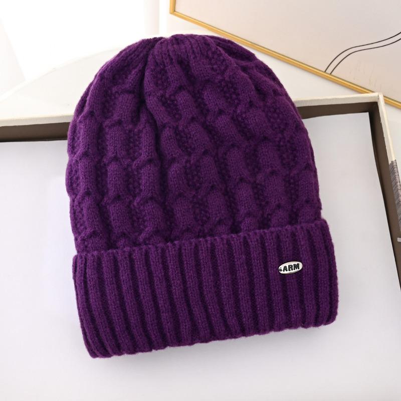 Hat Lady Winter Old Lady Rabbit Hair Warm Ear Protector Wool Hat Fleece Warm Knitted Hat