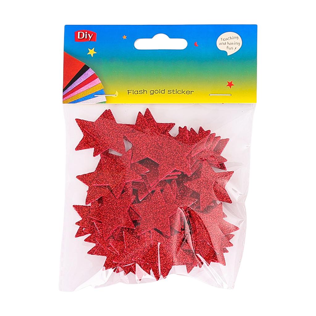 60Pieces Glittering Star Sticker Adhesive Foam Sticker Kids Reward Sticker for Card Making Scrapbooking Wall Decoration