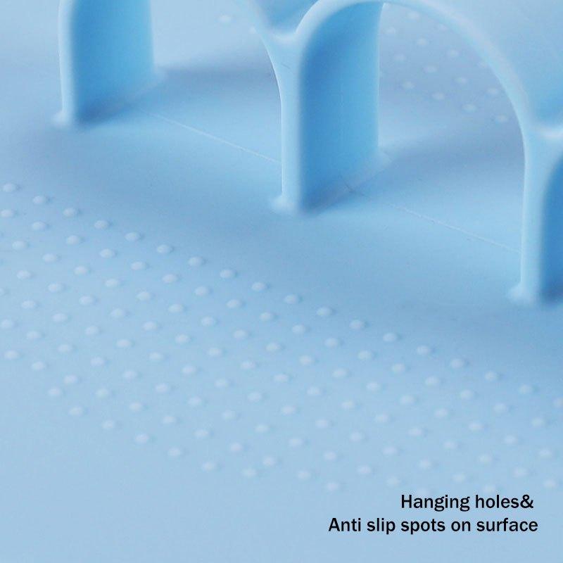 Silicone Body Scrubber Natural Bristles Skin Exfoliator Scrub Shower Sponge Brush Silicone Bath Shower Brush