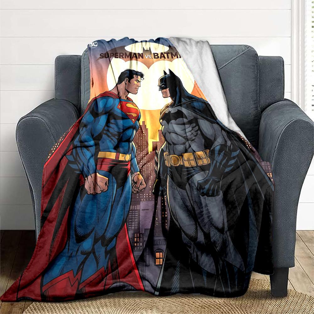 

1pc Superman, Batman Blanket Lightweight Flannel Throw For Sofa, Bed, Travel, Livingroom, Office, Couch, Chair, And Bed 80x120cm