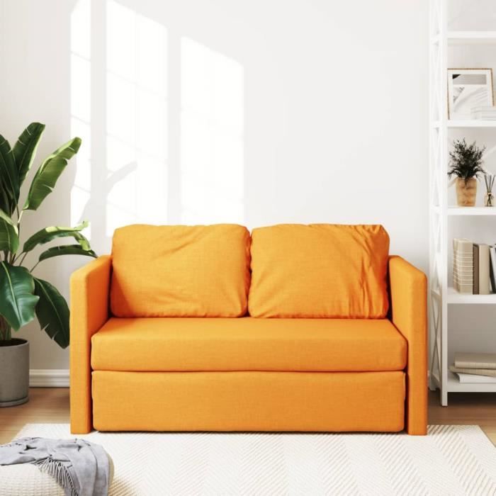 VidaXL Canapé-lit 2 en 1 jaune foncé 112x174x55 cm tissu 353972