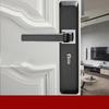 Door Handle Lock Manganese Steel Silent Bearing Universal Door Lever Lock Set with Keys for Home Bedroom Black