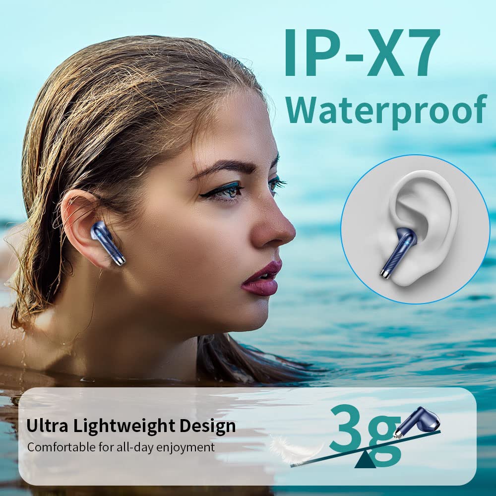 Bluetooth Wireless Earbuds Hottest Bluetooth Earphones with 42 Hours of Bluetooth Automatic IPX7 ENC Noise Sound Fast LED Compact and Compatible with