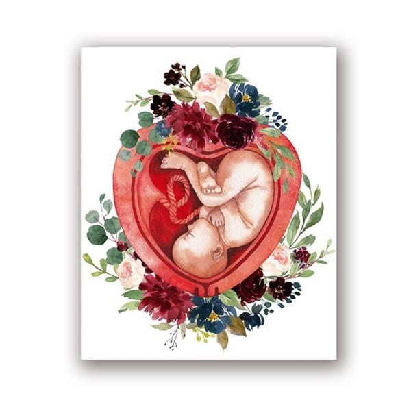 

Декор для спальни Картина Акушерка Подарок Беременность Новорожденный Ребенок Искусство Плакат Холст Картина для Гостиной Нордическое Настенное Искусство Без Рамки 21*30cm No Frame