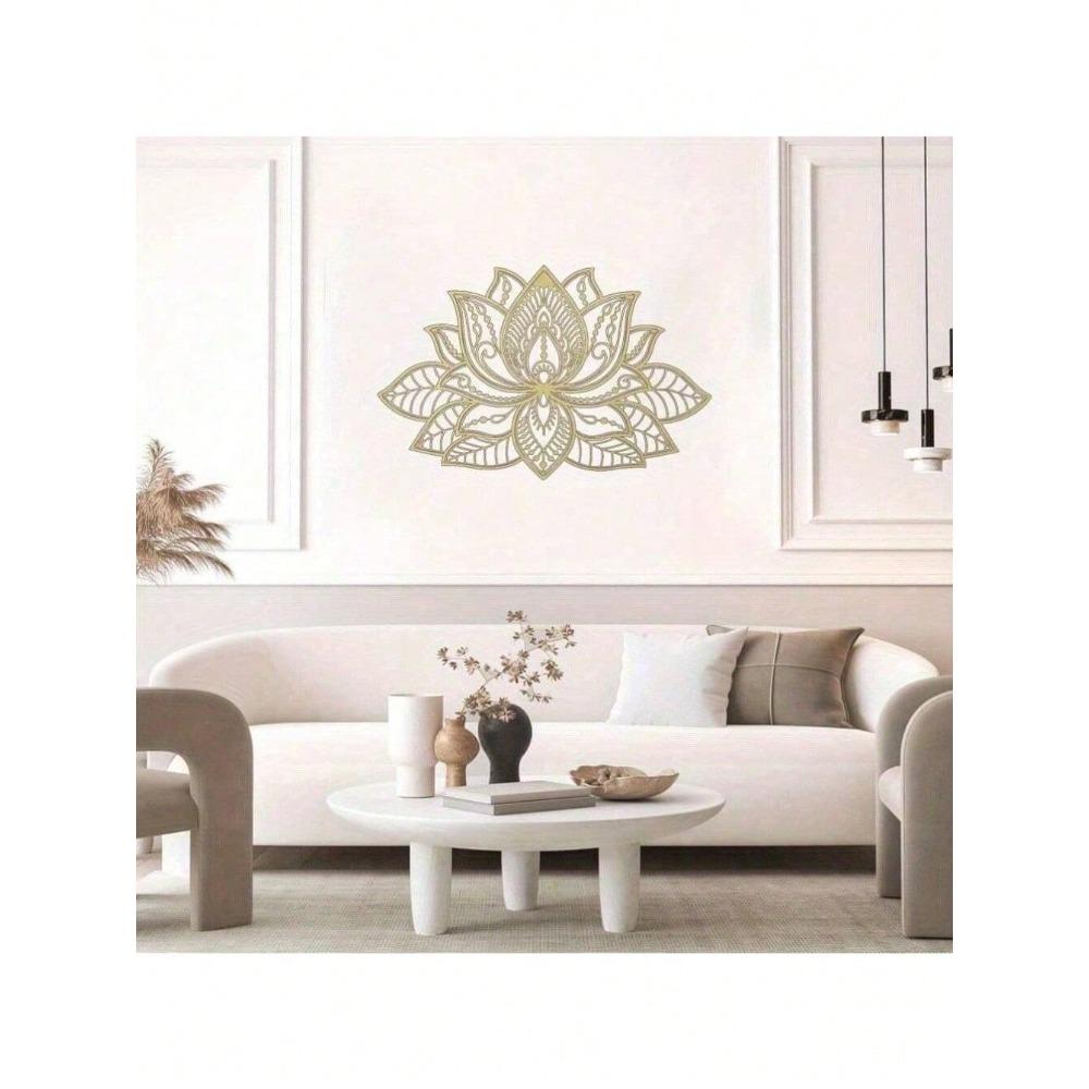Glowing Lotus Mandala Metal Wall Art, Zen Decor for Home, Living Room, Bedroom, Indoor/Outdoor, Waterproof Rustproof