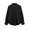 2024 Women's Winter Fashion Poplin Shirt with Gold Button Details