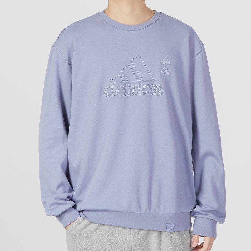 adidas Sweatshirts Men's Purple Crew Neck Moderate Regular IA6955