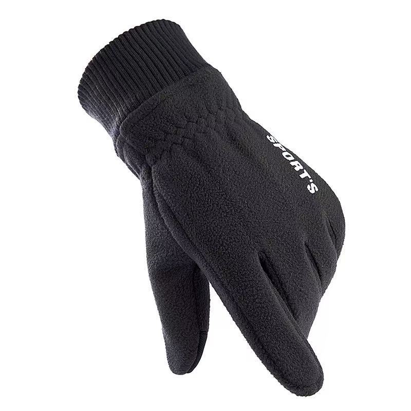 Strictly selected warm gloves, fleece, fleece, thickened, windproof and cold, outdoor cycling sports gloves, warm men and women