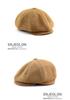 Men's Sheepskin Suede Newsboy Cap: Retro Octagonal Flat Beret for Spring and Autumn.