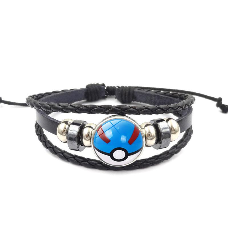 Anime Poke Ball Handmade Multi Layer Woven Bracelet Anime Surrounding Time Gem Fashion Handicrafts