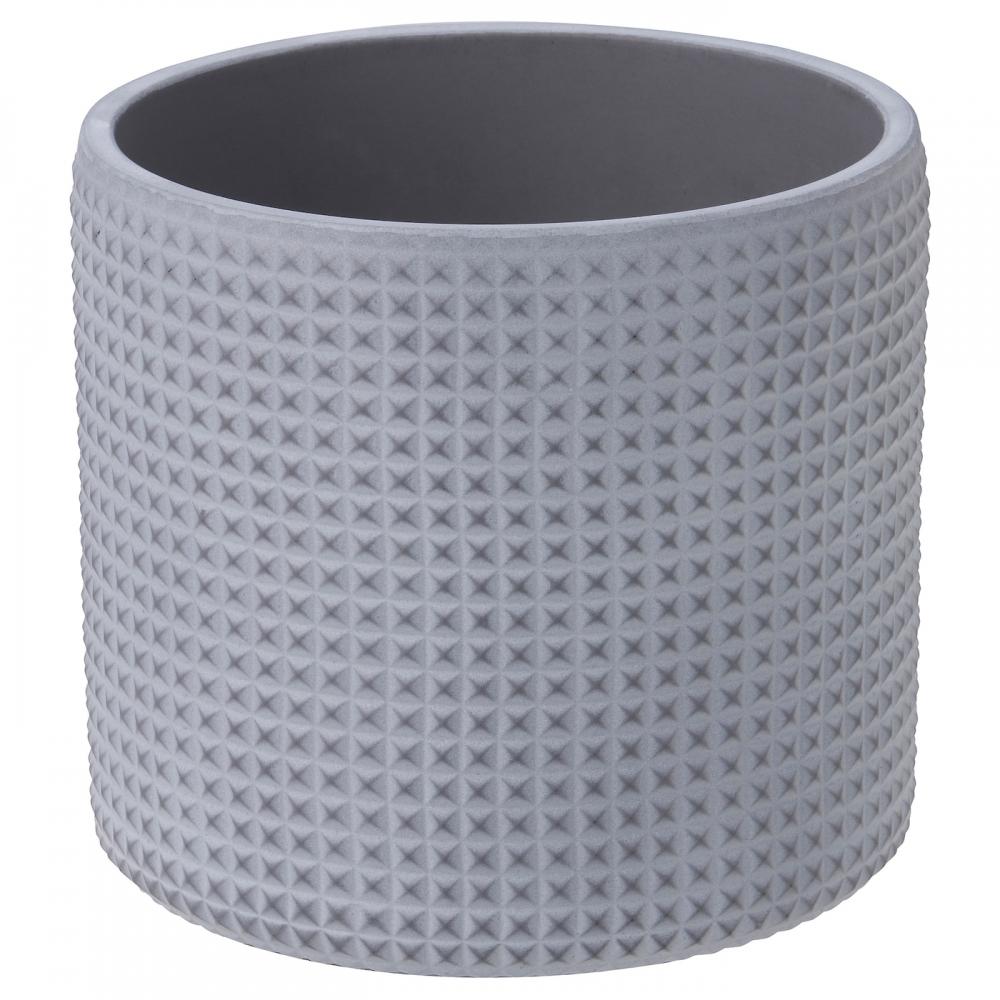 

IKEA B CKDR G flower pot polka patterned white gray 12 cm