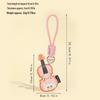 Premium Leather Musical Instrument Keychain: Cat Guitar & Piano Backpack Pendant