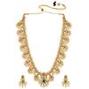 Faux Ruby Faux Emerald & Beads Studded Bridal Necklace Earrings Set Ethnic Jewellery Gift for Women